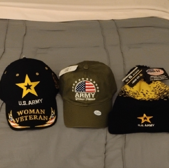 U.S. Army Accessories - U.S. Army WOMAN VETERAN Hat Collection, Black Gold & Army Green